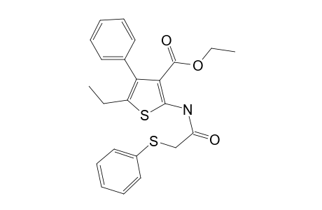 Thiophene-3-carboxylic acid, 5-ethyl-4-phenyl-2-phenylthioacetylamino-, ethyl ester