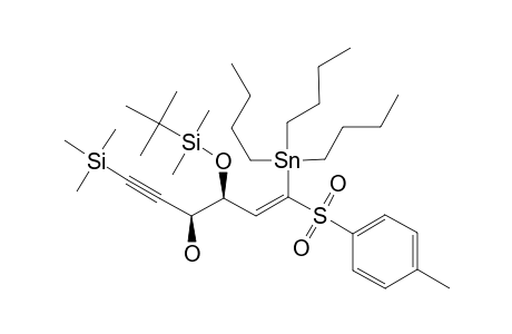 (1Z,3R*,4R*)-3-[(TERT.-BUTYLDIMETHYLSILYL)-OXY]-1-(PARA-TOLYLSULFONYL)-1-(TRIBUTYLSTANNYL)-6-(TRIMETHYLSILYL)-HEX-1-EN-5-YN-4-OL;SYN-ISOMER