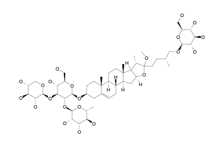 #9;22-O-METHYL-26-O-BETA-D-GLUCOPYRANOSYL-(25R)-FUROST-5-ENE-3-BETA,22-XI,26-TRIOL-3-O-[O-ALPHA-L-RHAMNOPYRANOSYL-(1->2)-O-[BETA-D-XYLOPYRANOSYL-(1->3)]-BETA-D