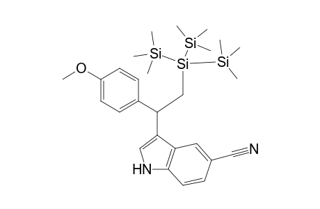 3-(2-(1,1,1,3,3,3-hexamethyl-2-(trimethylsilyl)trisilan-2-yl)-1-(4-methoxyphenyl)ethyl)-1H-indole-5-carbonitrile