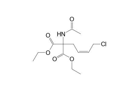 Propanedioic-2-13C acid, 2-(acetylamino)-2-(4-chloro-2-butenyl)-, diethyl ester, (Z)-