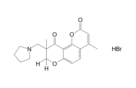 8,9-dihydro-4,9-dimethyl-9-[(1-pyrrolidinyl)methyl]-2H,10H-benzo[1,2-b:3,4-b']dipyran-2,10-dione, hydrobromide