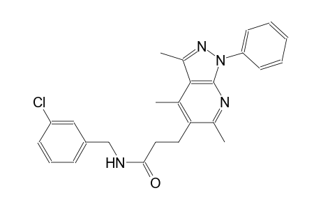 1H-pyrazolo[3,4-b]pyridine-5-propanamide, N-[(3-chlorophenyl)methyl]-3,4,6-trimethyl-1-phenyl-