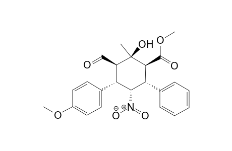 3-Formyl-2-hydroxy-4-para-methoxyphenyl-2-methyl-5-nitro-6-phenylcyclohexanecarboxylic acid methyl ester