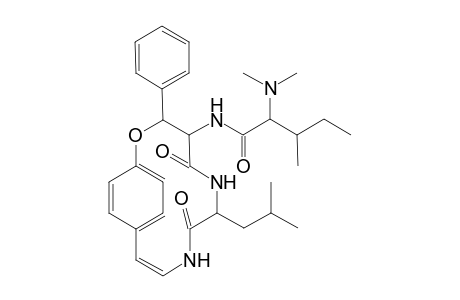 Pentanamide, 2-(dimethylamino)-3-methyl-N-[7-(2-methylpropyl)-5,8-dioxo-3-phenyl-2-oxa-6,9-diazabicyclo[10.2.2]hexadeca-10,12,14,15-tetraen-4-yl]-, [3R-[3R*,4S*(2S*,3R*),7S*]]-
