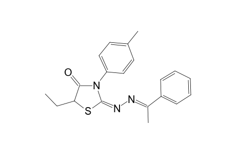 5-Ethyl-2-[(1-phenyl-ethylidene)-hydrazono]-3-p-tolyl-thiazolidin-4-one