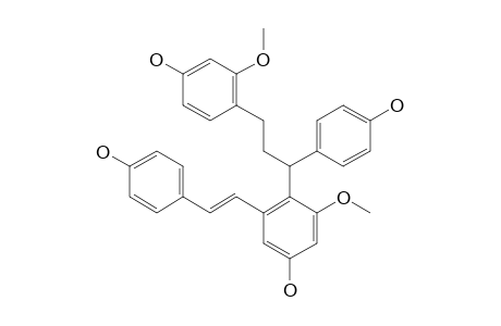 COCHINCHINENENE_C;1-[2-(3-METHOXY-4',5-DIHYDROXYSTILBENYL)]-1-(4-HYDROXYPHENYL)-3-(2-METHOXY-4-HYDROXYPHENYL)-PROPANE