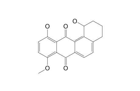 (+/-)-13-NORHATOMARUBIGIN-C;(+/-)-1,11-DIHYDROXY-8-METHOXY-1,2,3,4-TETRAHYDROBENZO-[A]-ANTHRACENE-7,12-DIONE