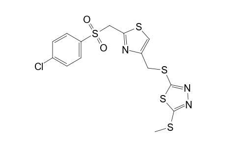 2-{{{2-{[(p-chlorophenyl)sulfonyl]methyl}-4-thiazolyl}methyl}thio}-5-(methylthio)-1,3,4-thiadiazole