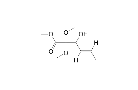 trans-3-hydroxy-2-oxo-4-hexenoic acid, methyl ester, 2-(dimethyl acetal)