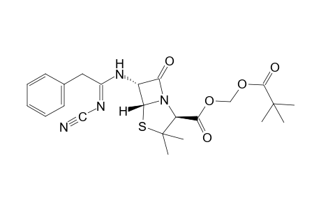 6-[(N-cyano-2-phenylacetimidoyl)amino]-3,3-dimethyl-7-oxo-4-thia-1-azabicyclo[3,2,0]heptane-2-carboxylic acid, hydroxymethyl ester,pivalate(ester)