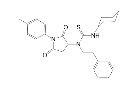 N'-cyclohexyl-N-[1-(4-methylphenyl)-2,5-dioxo-3-pyrrolidinyl]-N-(2-phenylethyl)thiourea