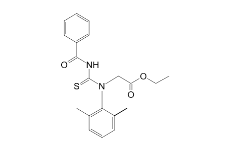 N-[benzoly(thiocarbamoyl)]-N-(2,6-xylyl)glycine, ethyl ester