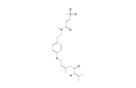 S-TRANS-METHYLGERAMBULLONE;S-TRANS-(E)-3-(METHYLSULPHONYL)-PROPENOIC-ACID-N-METHYL-PARA-(3,7-DIMETHYL-5-OXO-2,6-OCTADIENYLOXY)-PHENETHYLAMIDE