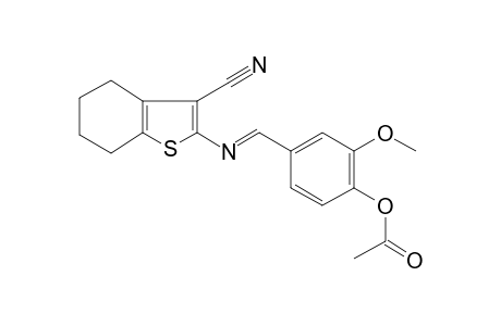 4-((E)-[(3-Cyano-4,5,6,7-tetrahydro-1-benzothien-2-yl)imino]methyl)-2-methoxyphenyl acetate