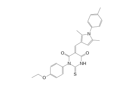 (5E)-5-{[2,5-dimethyl-1-(4-methylphenyl)-1H-pyrrol-3-yl]methylene}-1-(4-ethoxyphenyl)-2-thioxodihydro-4,6(1H,5H)-pyrimidinedione