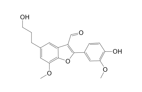 5-(3-HYDROXYPROPYL)-7-METHOXY-2-(3'-METHOXY-4'-HYDROXYPHENYL)-BENZO-[B]-FURAN-3-CARBALDEHYDE