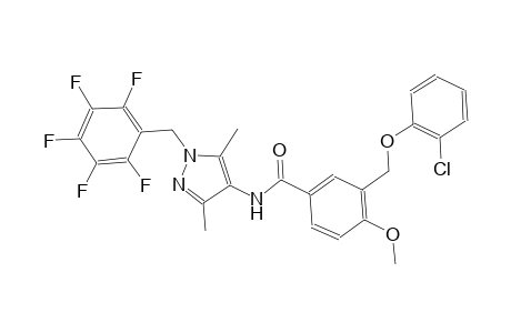 3-[(2-chlorophenoxy)methyl]-N-[3,5-dimethyl-1-(2,3,4,5,6-pentafluorobenzyl)-1H-pyrazol-4-yl]-4-methoxybenzamide