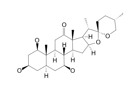 (25S)-1-BETA,3-BETA,7-BETA-TRIHYDROXY-5-ALPHA-SPIROSTAN-12-ONE