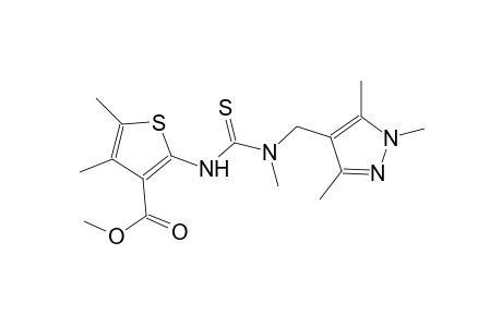 methyl 4,5-dimethyl-2-[({methyl[(1,3,5-trimethyl-1H-pyrazol-4-yl)methyl]amino}carbothioyl)amino]-3-thiophenecarboxylate