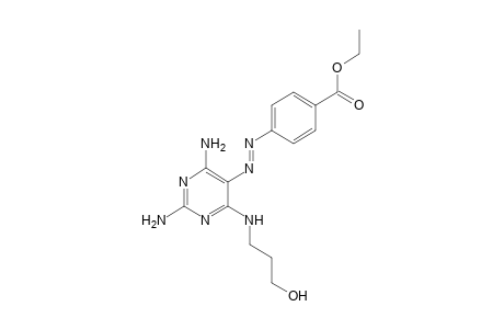 p-{{2,4-diamino-6-[(3-hydroxypropyl)amino]pyrimidin-5-yl}azo}benzoic acid, ethyl ester