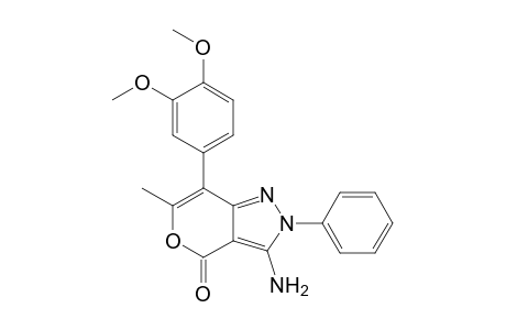 3-Amino-7-(3,4-dimethoxyphenyl)-6-methyl-2-phenyl-4-oxo-4H-pyrano[4,3-c]pyrazole