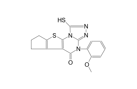 4-(2-methoxyphenyl)-1-sulfanyl-7,8-dihydro-6H-cyclopenta[4,5]thieno[3,2-e][1,2,4]triazolo[4,3-a]pyrimidin-5(4H)-one