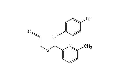3-(p-bromophenyl)-2-(6-methyl-2-pyridyl)-4-thiazolidinone