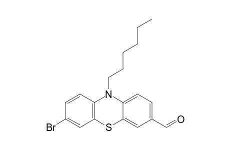 3-Formyl-N-hexyl-9-bromodibenzo[2,3-a : 5,6-a'] (1,4)-thiazine