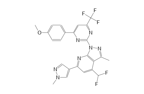 1H-pyrazolo[3,4-b]pyridine, 4-(difluoromethyl)-1-[4-(4-methoxyphenyl)-6-(trifluoromethyl)-2-pyrimidinyl]-3-methyl-6-(1-methyl-1H-pyrazol-4-yl)-