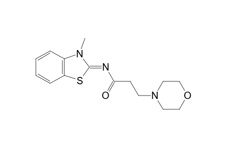 N-(3-METHYL-2-BENZOTHIAZOLINYLIDENE)-3-MORPHOLINOPROPIONAMIDE