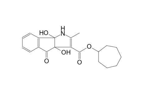 indeno[1,2-b]pyrrole-3-carboxylic acid, 1,3a,4,8b-tetrahydro-3a,8b-dihydroxy-2-methyl-4-oxo-, cycloheptyl ester