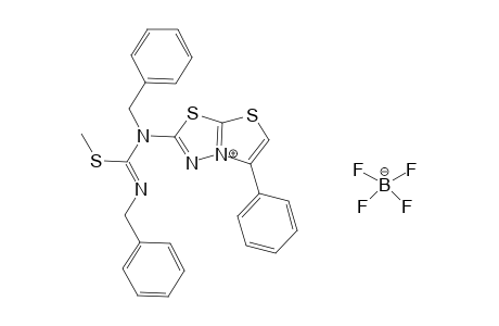 5-Phenyl-2-[[N-(benzylimino)-N'-(benzylamino)methanethio]methyl]thiazolo[2,3-b]-1,3,4-thiazolium tetrafluoroborate