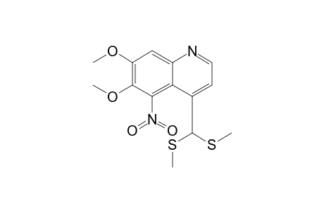 4-[bis(methylsulfanyl)methyl]-6,7-dimethoxy-5-nitro-quinoline
