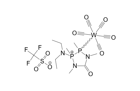 PENTACARBONYL-[2-(DIETHYLAMINO)-1,2,3,4-TETRAMETHYL-1,4-DIAZA-2-LAMBDA-(4)-PHOSPHONIA-3-LAMBDA-(3)-PHOSPHA-5-CYCLOPENTANONE-P(3)]-TUNGSTEN-(0)-TRIFLUOROMETHANS