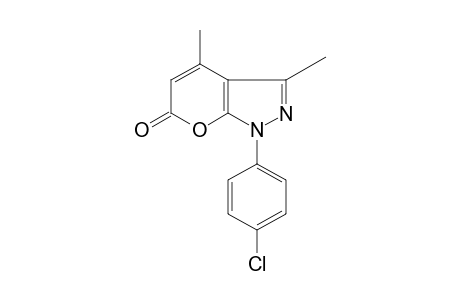 1-(p-chlorophenyl)-3,4-dimethylpyrano[2,3-c]pyrazol-6(1H)-one