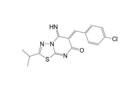 7H-[1,3,4]thiadiazolo[3,2-a]pyrimidin-7-one, 6-[(4-chlorophenyl)methylene]-5,6-dihydro-5-imino-2-(1-methylethyl)-, (6Z)-