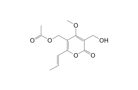 MULTIFORISIN-H;5-ACETOXYMETHYL-3-HYDROXYMETHYL-4-METHOXY-6-[(E)-1-PROPENYL]-2-PYRONE