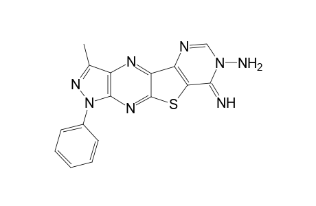 7-Amino-8-imino-3-methyl-1-phenyl-1,8-dihydro-7H-pyrazolo[4",3":5',6']pyrazino[3',2':4,5]thieno[3,2-d]pyrimidine