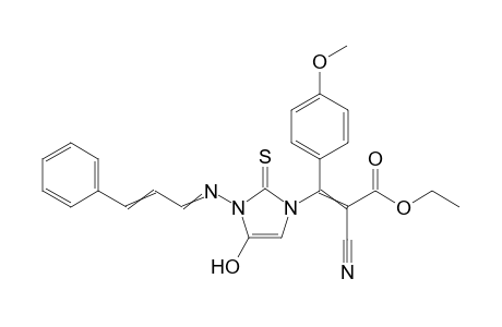 Ethyl 2-cyano-3-[4-hydroxy-3-(3-phenylallylidene)amino-2-thioxo-2,3-dihydro-1H-imidazol-1-yl]-3-(4-methoxyphenyl)acrylate