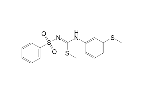N-{(methylthio)[m-(methylthio)anilino]methylene]benzenesulfonamide