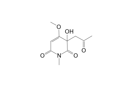 rac-3-Hydroxy-4-methoxy-1-methyl-3-(2-oxopropyl)pyridine-2,6(1H,3H)-dione