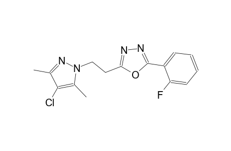 2-[2-(4-chloro-3,5-dimethyl-1H-pyrazol-1-yl)ethyl]-5-(2-fluorophenyl)-1,3,4-oxadiazole
