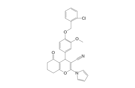 4-{4-[(2-chlorophenyl)methoxy]-3-methoxyphenyl}-5-oxo-2-(1H-pyrrol-1-yl)-5,6,7,8-tetrahydro-4H-chromene-3-carbonitrile