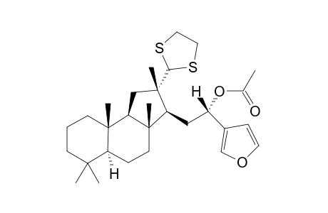 13S,16S-12-Ethyldithia-19,25-epoxy-17(25),18-diene-16-acetoxyhyrtiosane