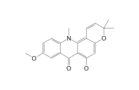 7,12-DIHYDRO-6-HYDROXY-9-METHOXY-3,3,12-TRIMETHYL-3H-PYRANO-[2,3-C]-ACRIDIN-7-ONE