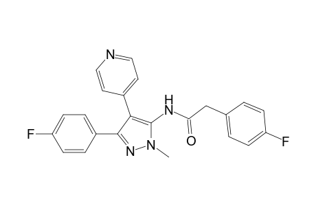 2-(4-Fluorophenyl)-N-[3-(4-fluorophenyl)-1-methyl-4-(pyridin-4-yl)-1H-pyrazol-5-yl]acetamide