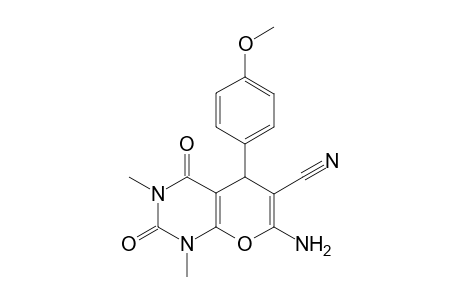 7-Amino-2,4-diketo-5-(4-methoxyphenyl)-1,3-dimethyl-5H-pyrano[2,3-d]pyrimidine-6-carbonitrile