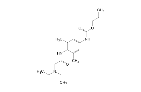 4-[2-(diethylamino)acetamido]-3,5-dimethylcarbanilic acid, propyl ester