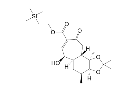 4H-Cyclohepta[e]-1,3-benzodioxole-8-carboxylic acid, 3a,5,5a,6,9,10,10a,10b-octahydro-6-hydroxy-2,2,4,10b-tetramethyl-9-ox o-, 2-(trimethylsilyl)ethyl ester, [3aR-(3a.alpha.,4.beta.,5a.alpha.,6.beta.,10a.beta.,10b.alpha.)]-